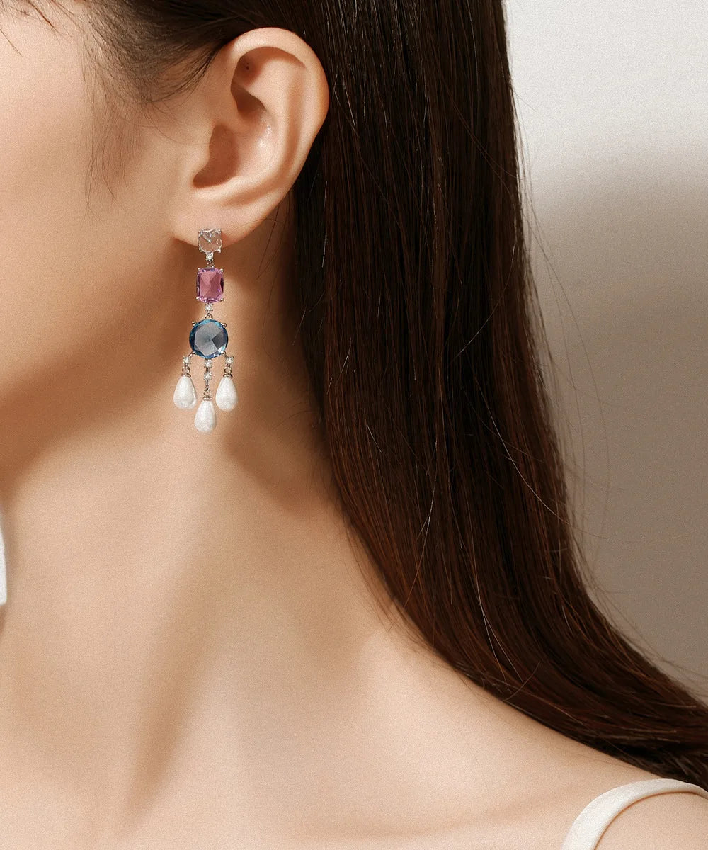 Women's Multicolour Jewellery | Y-Drop Necklace & Pearl-Look Earrings Options | Braviixx