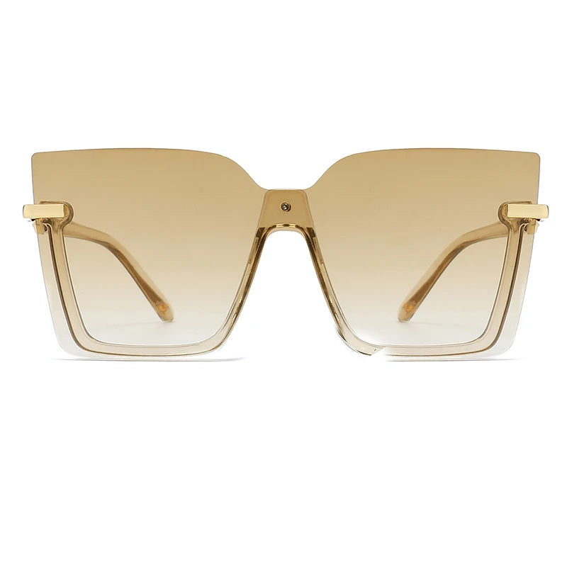 Women's Oversized Square One-Piece Sunglasses | UV400 · Gradient Lens · Gold Hinge | 3 Colours | Braviixx