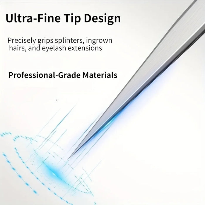 Stainless Steel Fine-Tip Precision Tweezers | Eyebrow Shaping · Hair Removal · Blackhead Extraction | Braviixx