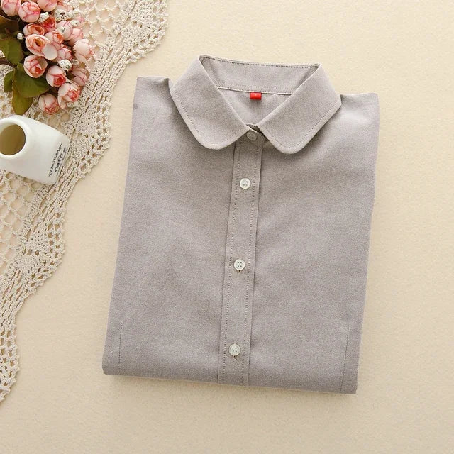 Women Blouse 2026 New Casual BRAND Long Sleeved Cotton Oxford White Shirt Woman Office Shirts Excellent Quality Blusas Lady