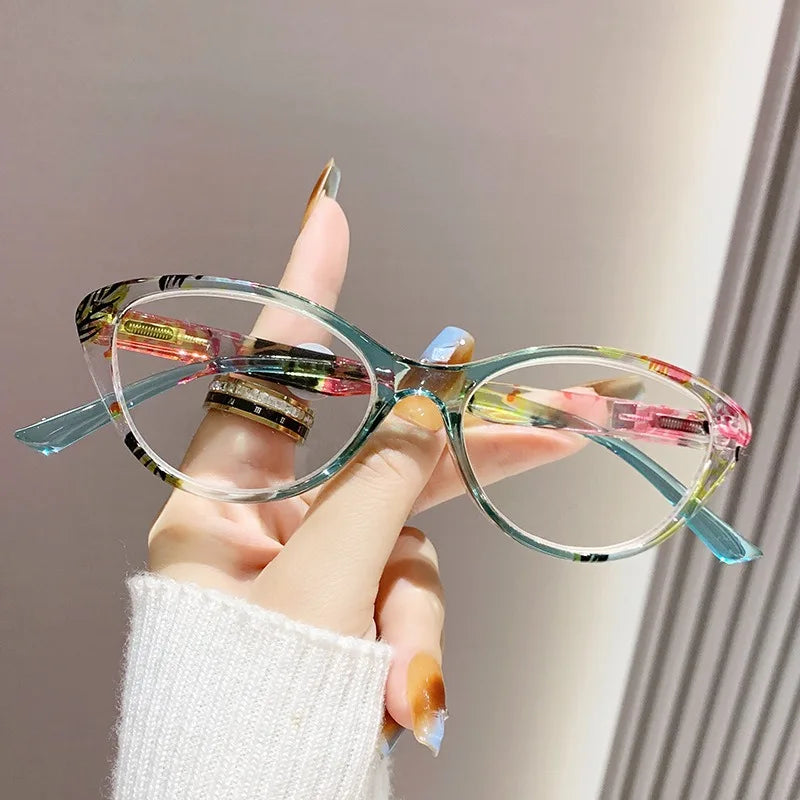 Winful Cat Eye Reading Glasses | Blue Light Blocking · Clear Lens · Floral Frame | +1.00 to +4.00 | Braviixx