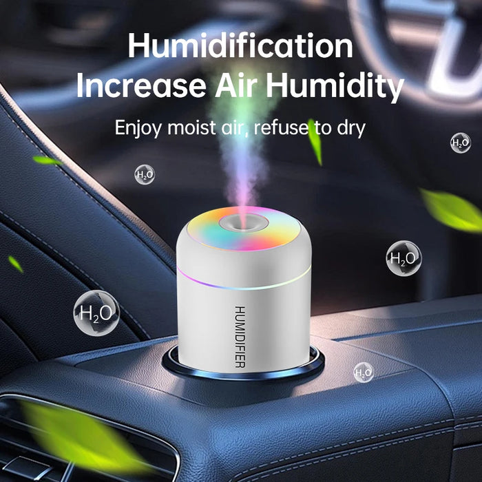 Mini USB Humidifier | 180 ml Tank & Colourful Lighting | Braviixx