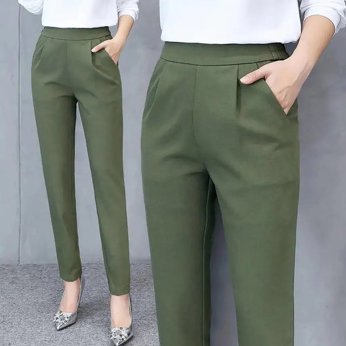 2026 Woman Suit Pants Elegant High Waist Pencil Pants OL Skinny Trousers Temperament Commuting Nine Point Harem Pants 90%
