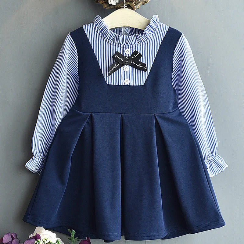 Girls' Plaid A-Line Dress | Long-Sleeve Mini Dress | 3T–7T | Braviixx