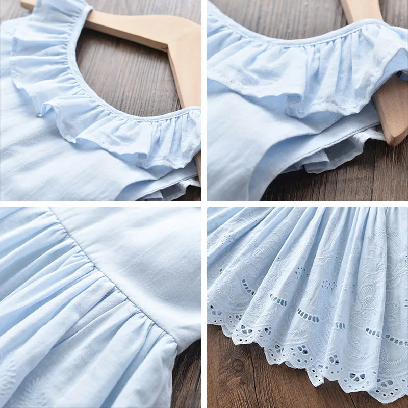 Girls' Cotton A-Line Party Dress | Sleeveless Kids Dress 2T–6T | Braviixx
