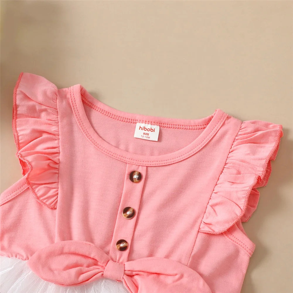 Baby Girls Butterfly Print Tulle Dress | Ruffle Bow Sundress | 12–18M to 4–5Y | Braviixx