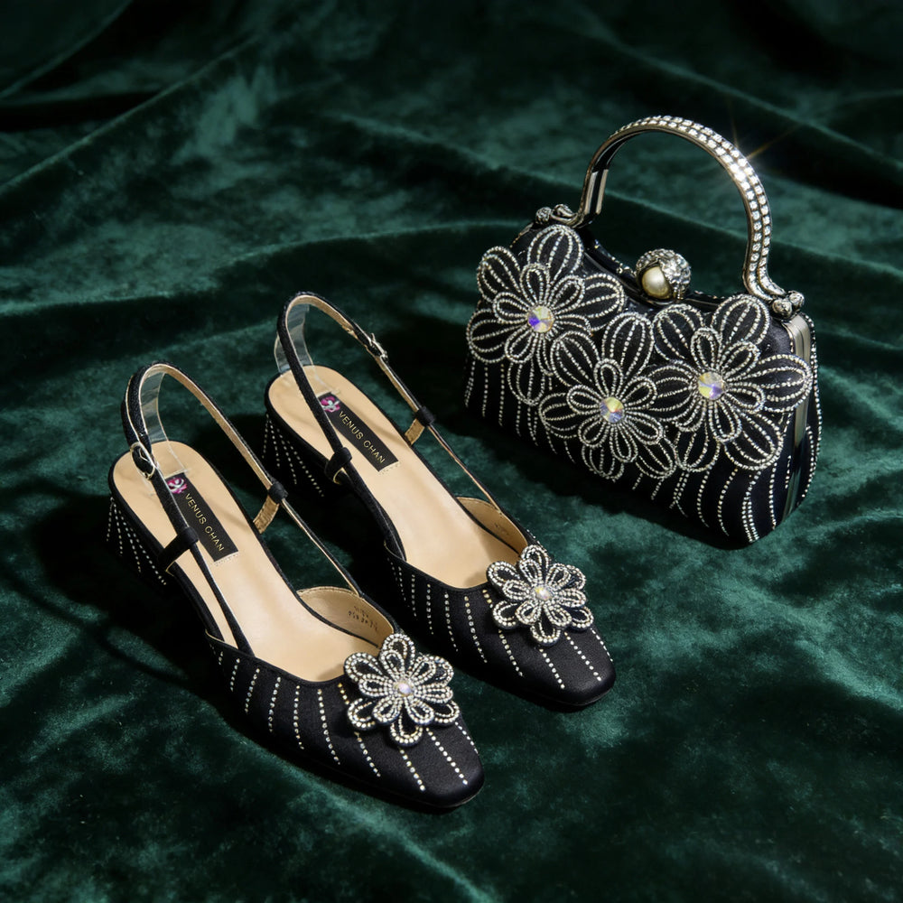 Floral Slingback Shoes & Matching Bag | Braviixx