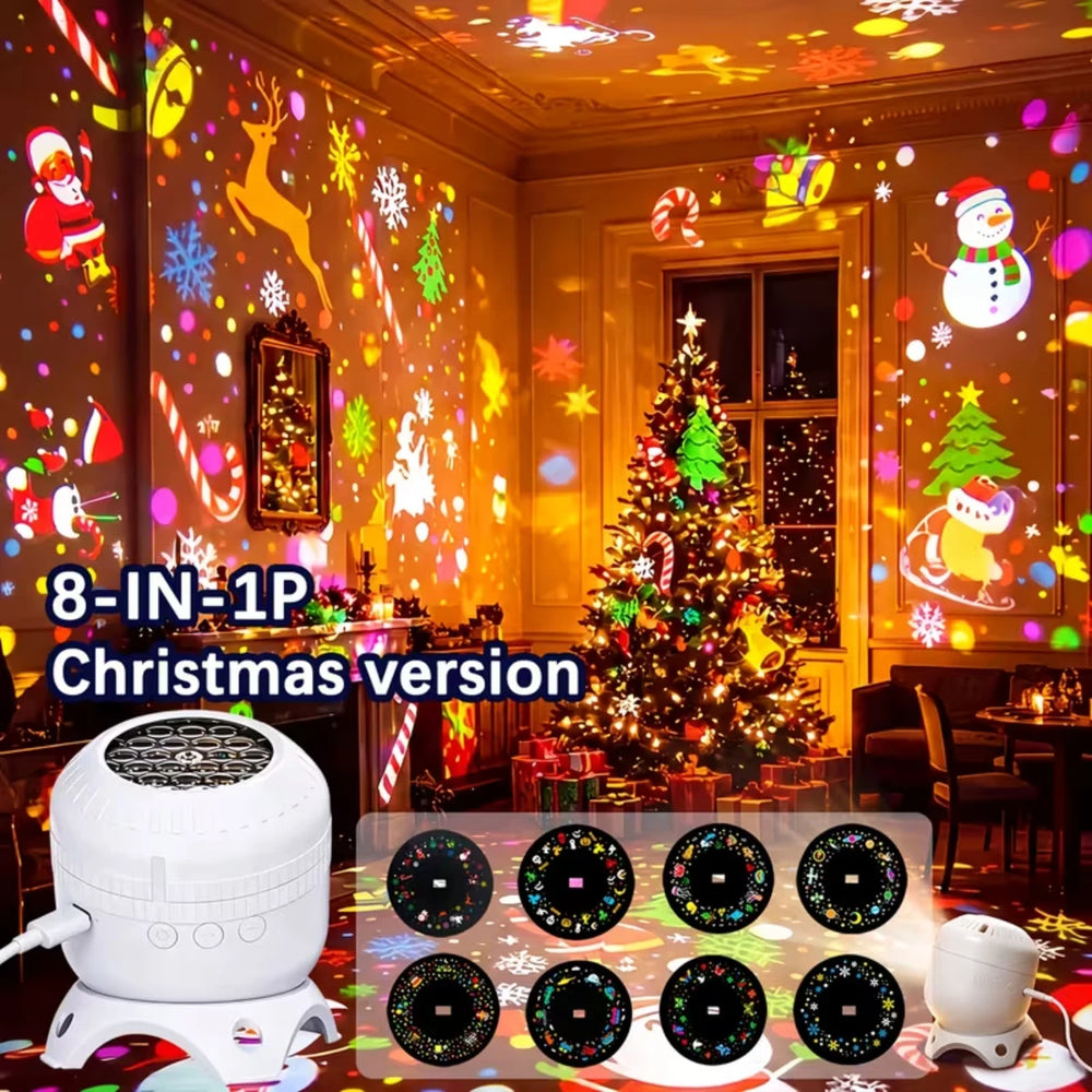 8-in-1 Projection Lamp | Holiday & Ocean Themes | Braviixx