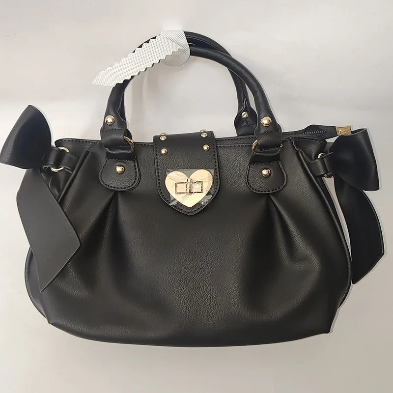 Bow-Detail Handbag | Heart Hardware & Mini Bow Design Options | Braviixx