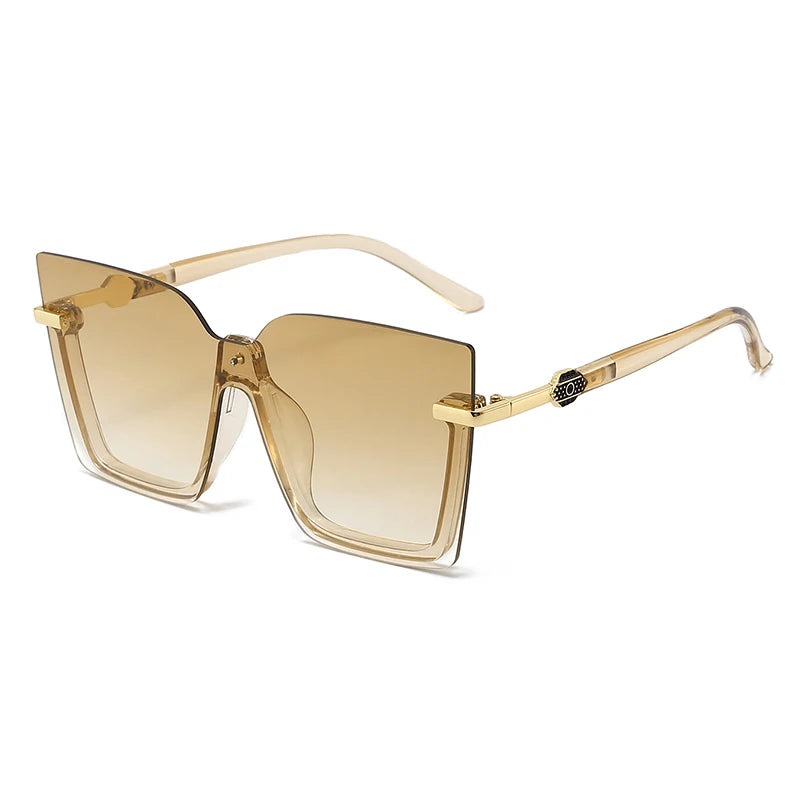 Women's Oversized Square One-Piece Sunglasses | UV400 · Gradient Lens · Gold Hinge | 3 Colours | Braviixx