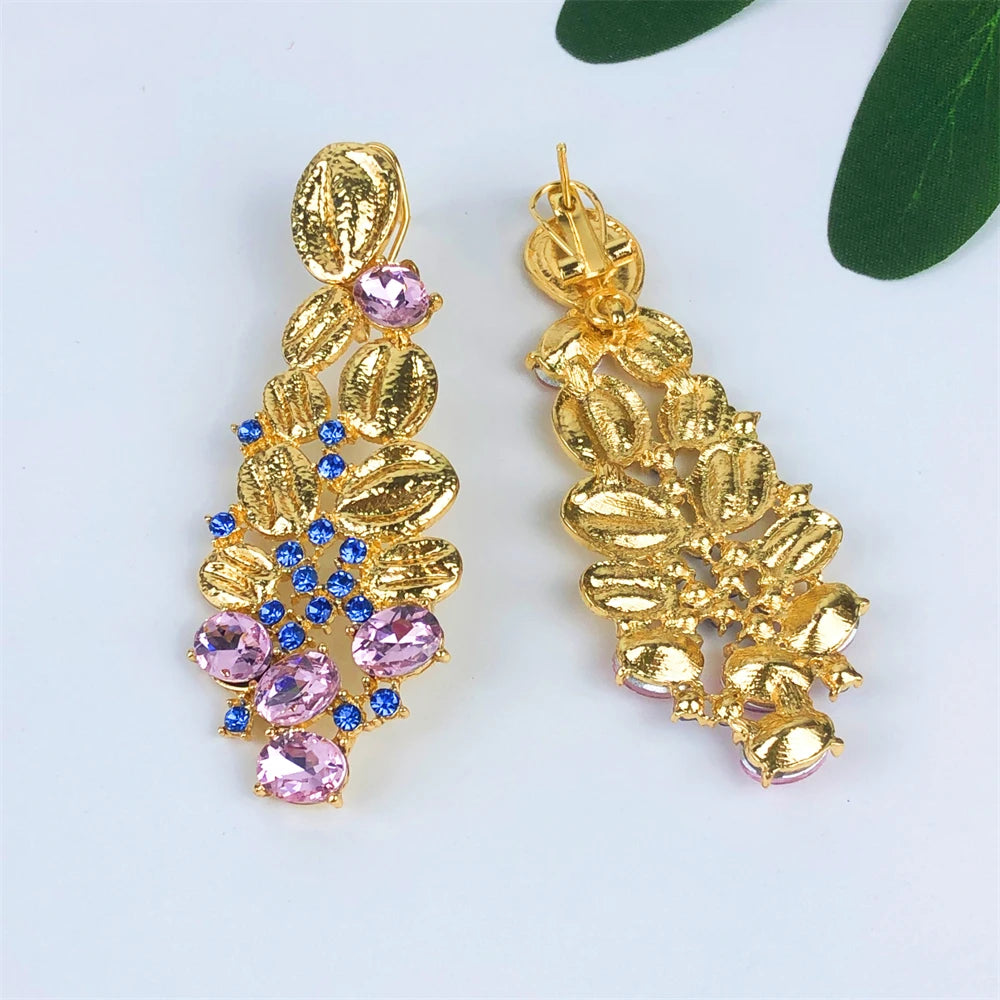 Gold-Tone Leaf Statement Jewelry Set | Braviixx