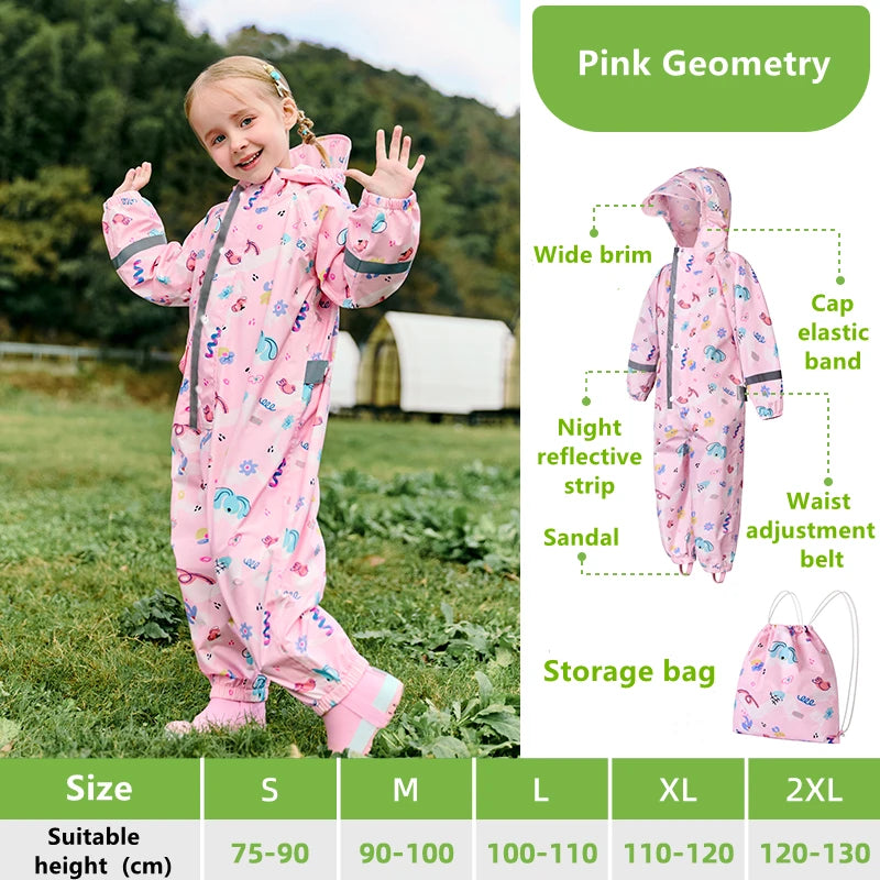 Kids’ Hooded One-Piece Rainwear | Braviixx