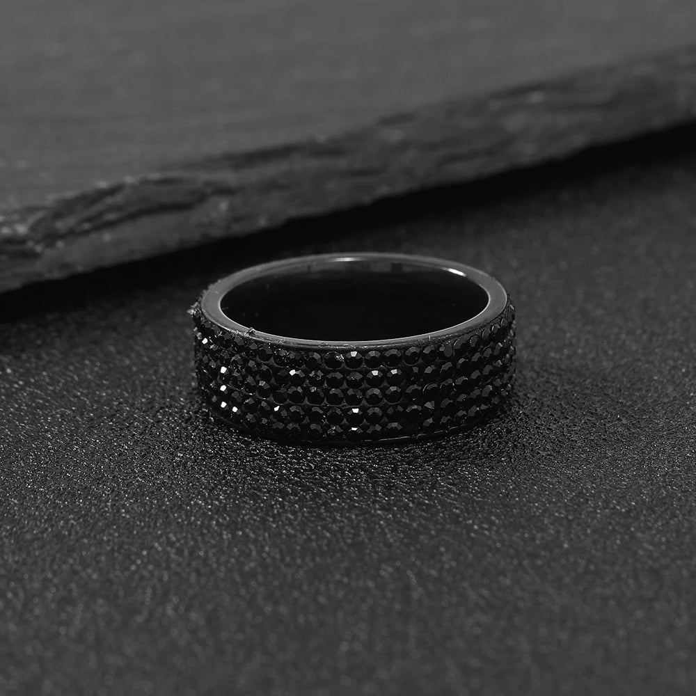 Stainless Steel Sparkling Band Ring | 8 mm | Braviixx