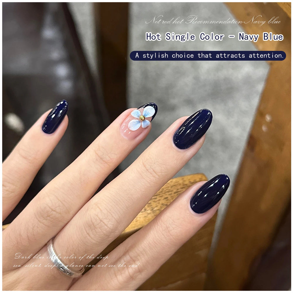 Navy Blue Gel Nail Polish, 15ml | Braviixx