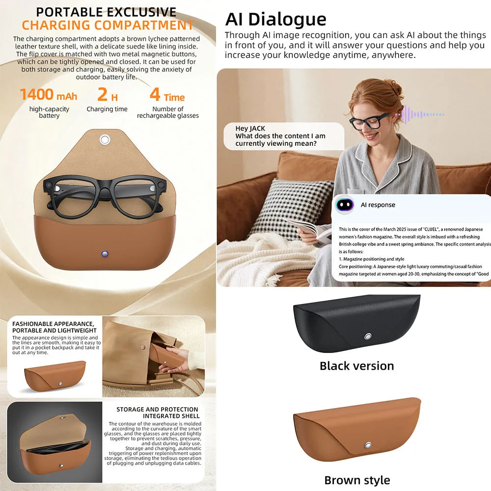 AI Smart Glasses | Camera, Translation & Bluetooth Audio | Braviixx
