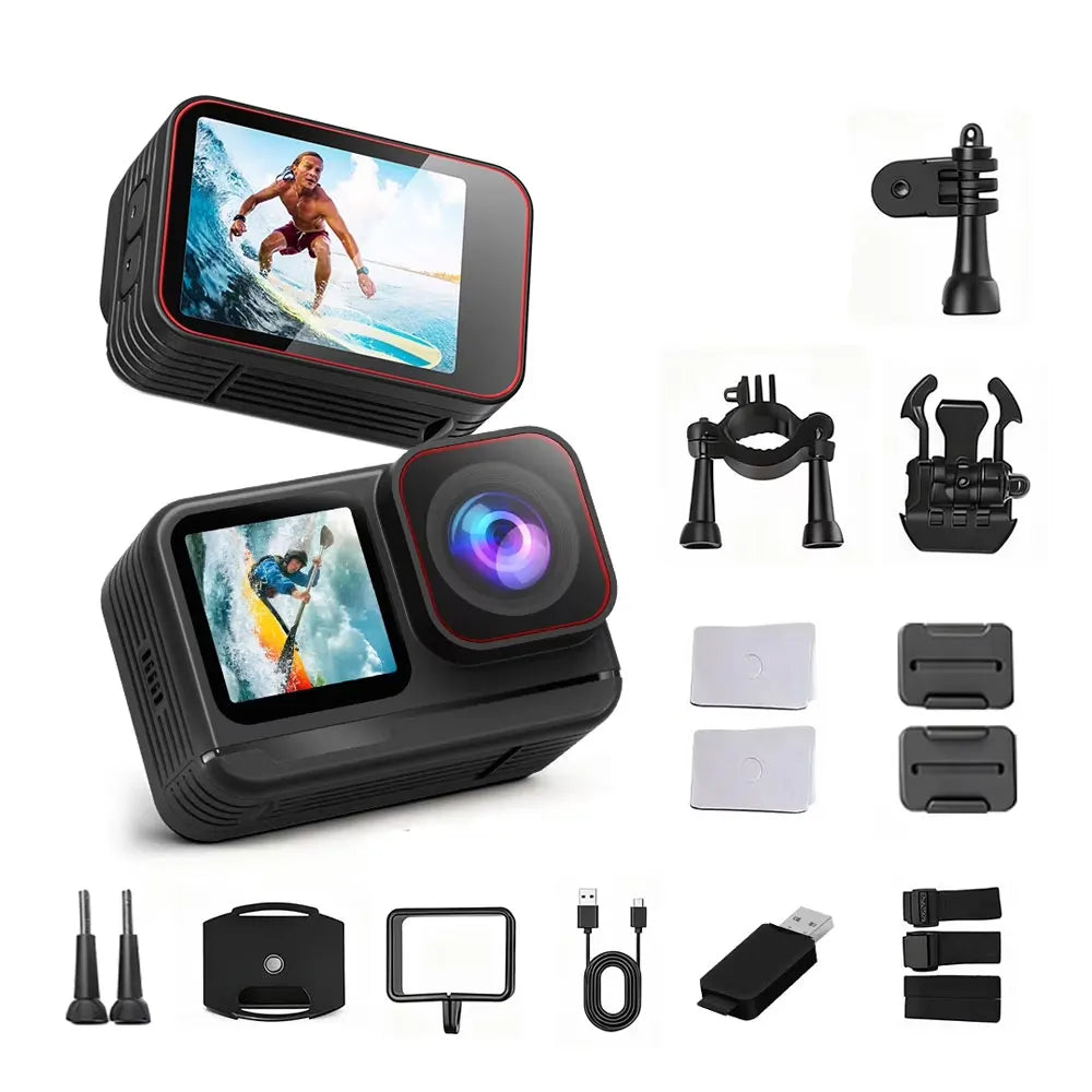 Dual-Screen Action Camera | Wi-Fi & 6-Axis Stabilization | Braviixx