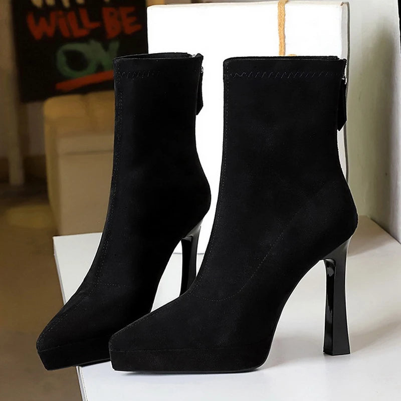 Women's Platform Ankle Boots | Pointed Toe | Braviixx