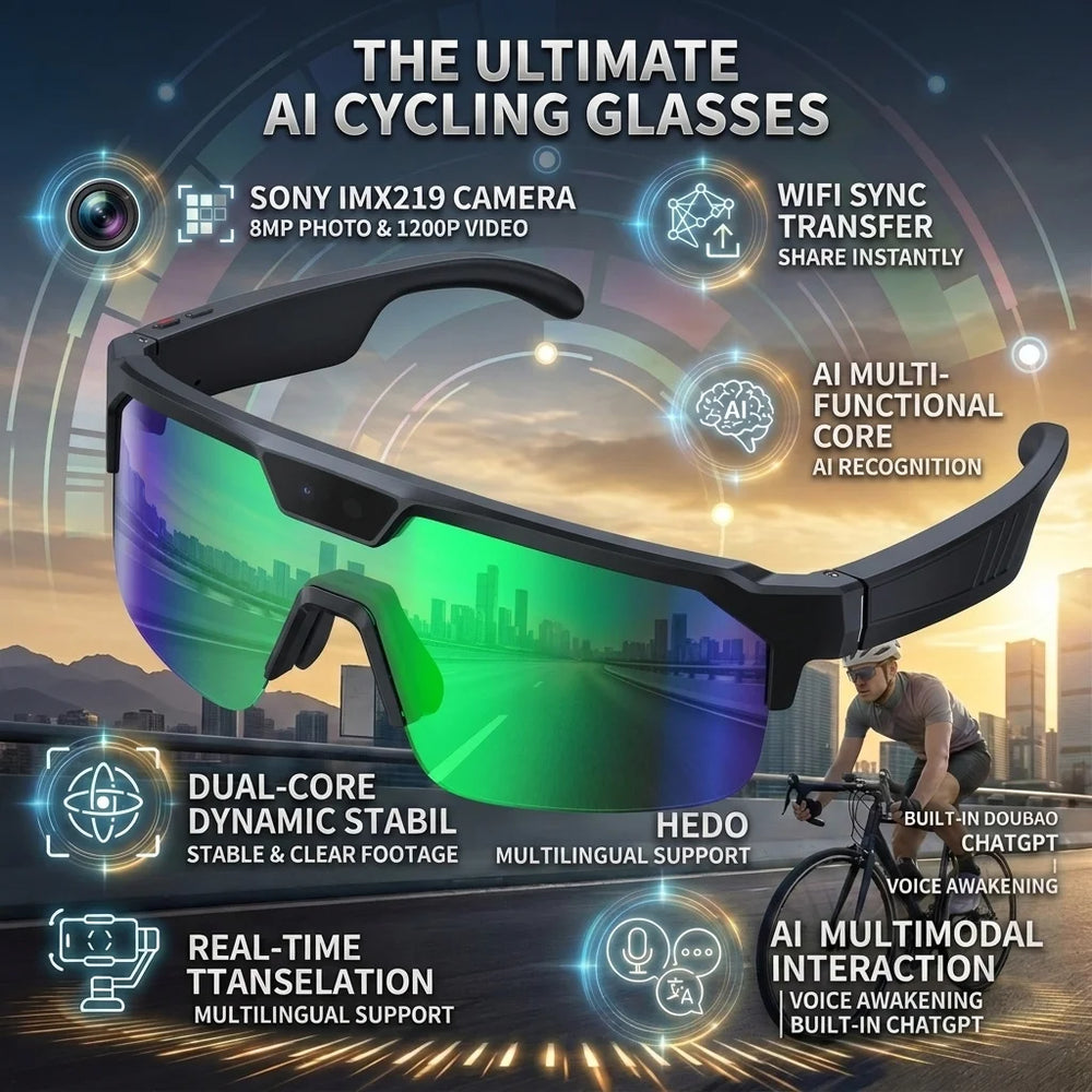 Camera Smart Glasses with Bluetooth Audio & Translation | Braviixx