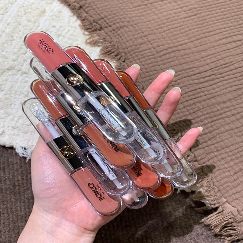 16-Shade Double-Tube Lip Glaze | Mirror Shine Lip Gloss | Braviixx