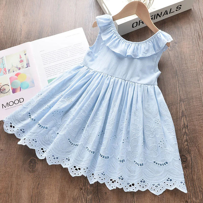Girls' Cotton A-Line Party Dress | Sleeveless Kids Dress 2T–6T | Braviixx