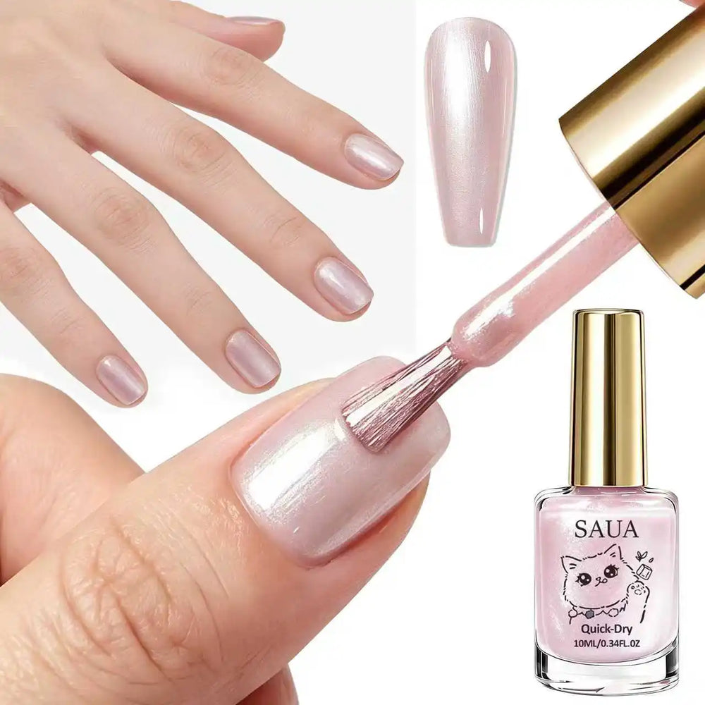 10ml Pink Pearlescent Nail Polish | Quick-Dry Air-Dry Formula | Braviixx