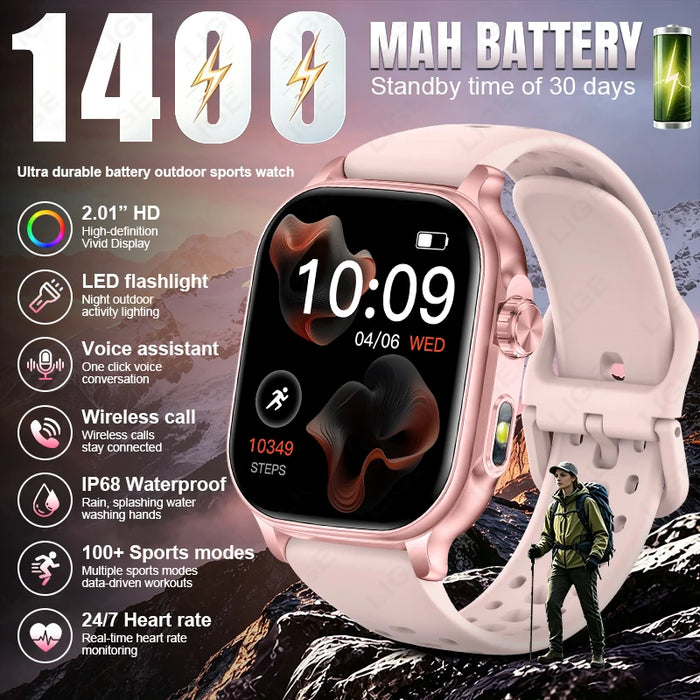 2.01" Outdoor Smart Watch with 1400mAh Battery & Bluetooth Calling | Braviixx