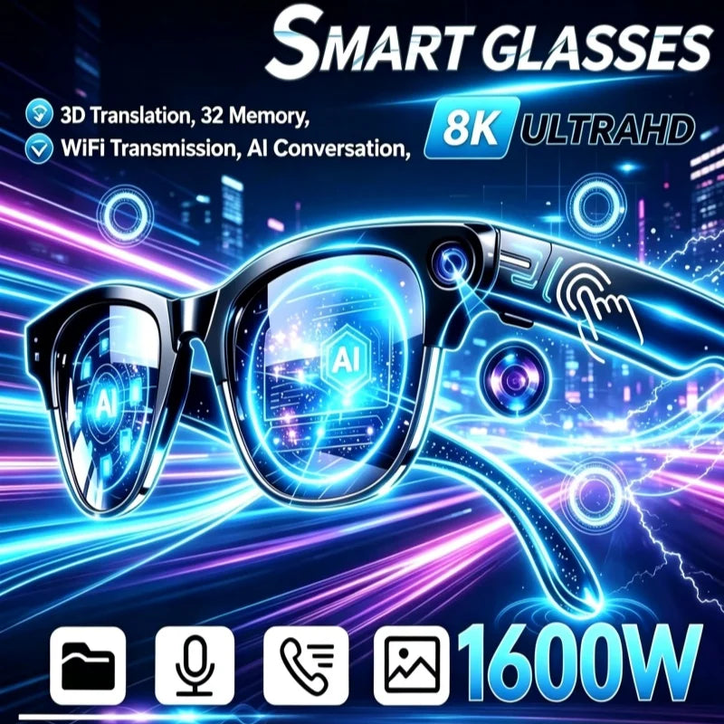 800W AI Camera Smart Glasses with Voice & Translation | Braviixx