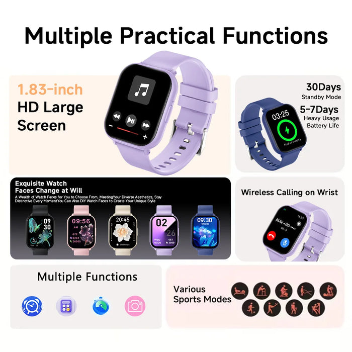 1.83" Bluetooth Calling Smart Watch with Fitness & Sleep Tracking | Braviixx