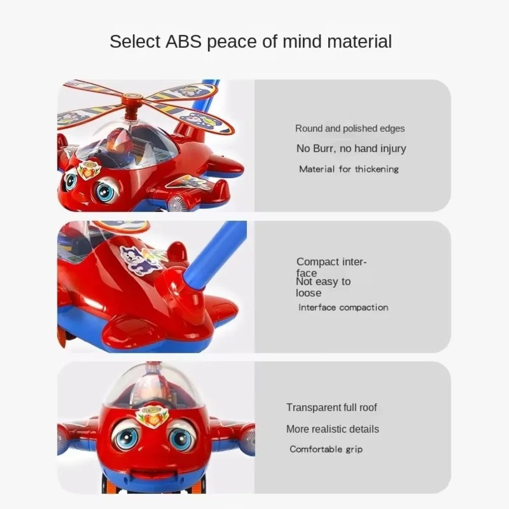 Push-Along Airplane Toy with Bell | Braviixx