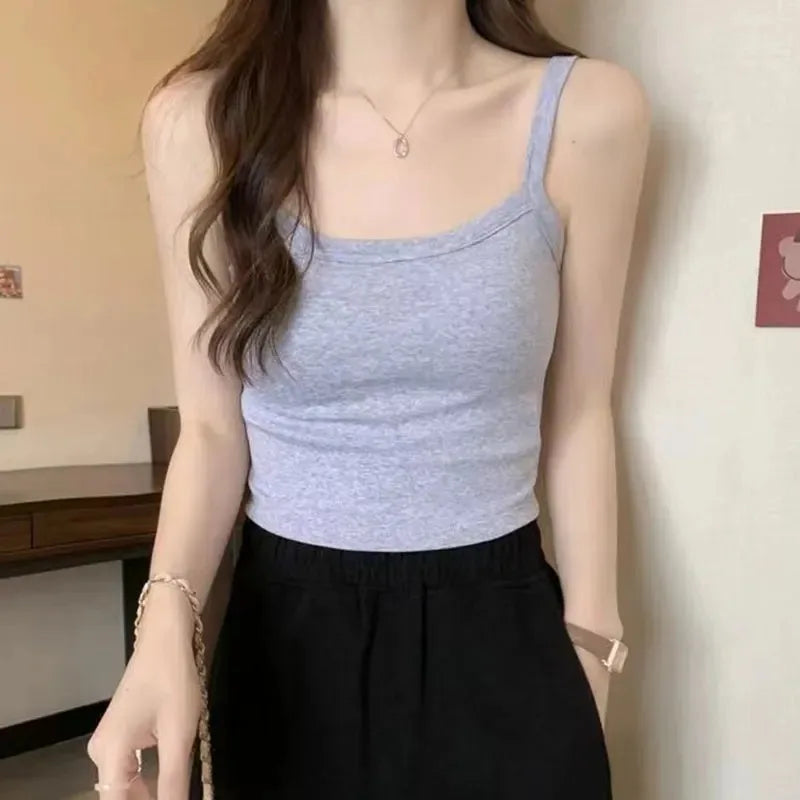 Women's Sleeveless Crop Top | Stretch Knit Camisole | Braviixx