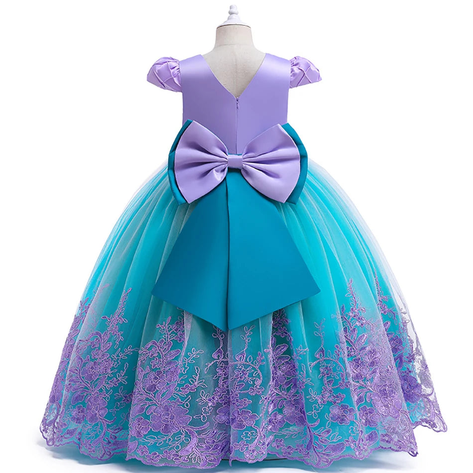 Girls’ Mermaid-Style Embroidered Dress & Accessories | Braviixx