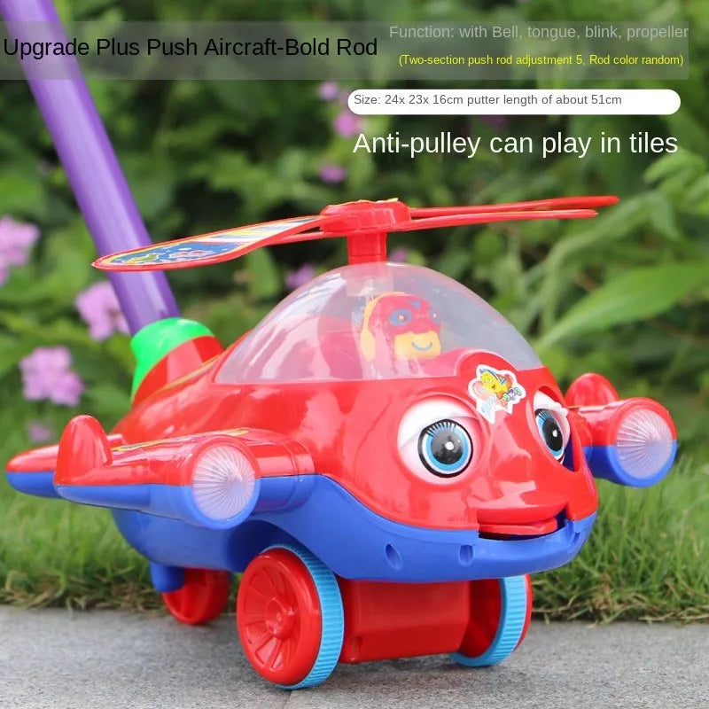 Push-Along Airplane Toy with Bell | Braviixx