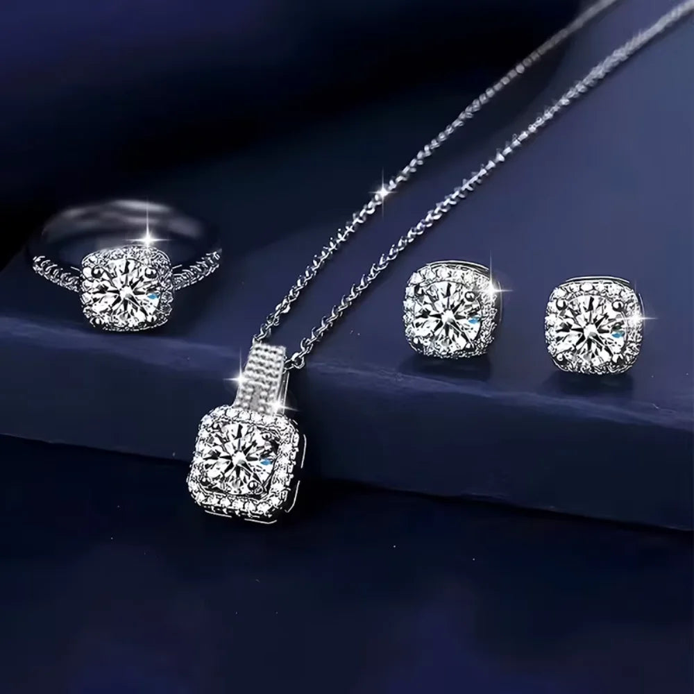 Geometric Necklace, Earrings & Ring Set | Braviixx