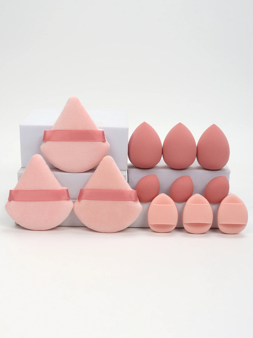 12-Piece Makeup Sponge Set | Powder Puffs, Beauty Eggs & Mini Sponges | Braviixx