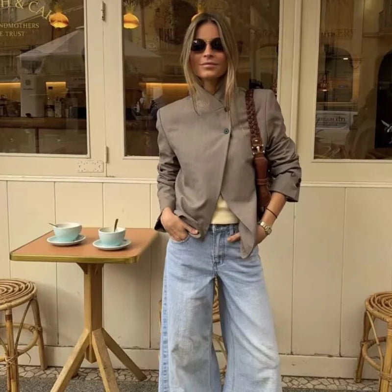 Women's Autumn Blazers Blouse 2026 New Fashion Young Women's Elegant Travel Holiday Jackets Spring Street Sarm Blazers Jackets