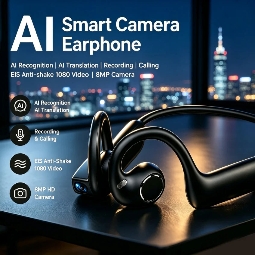 Camera Open-Ear Earphones with AI Translation | Braviixx