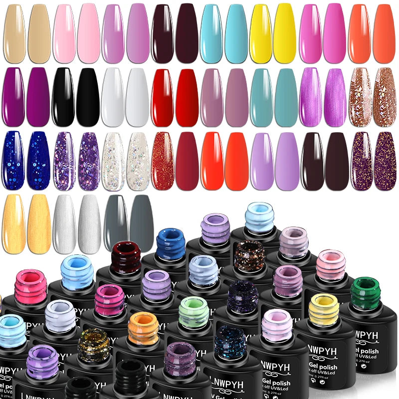 27-Color UV/LED Gel Nail Kit with Lamp & Drill | 4 Extension Gels | Braviixx