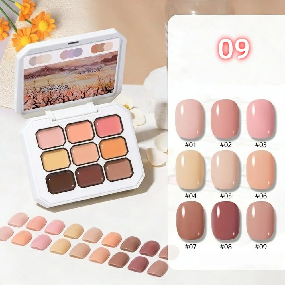9-Color Solid Nail Polish Palette | Braviixx
