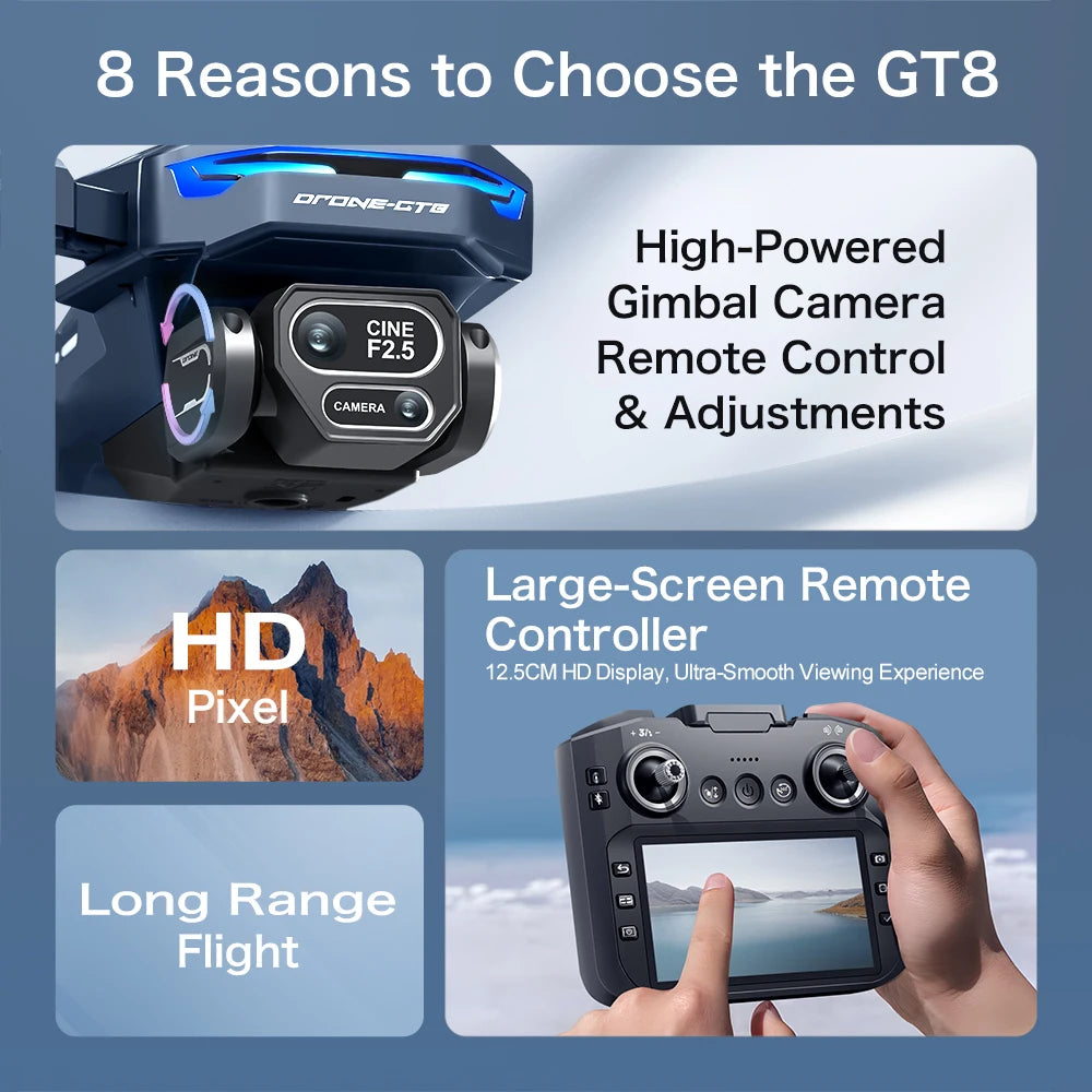 GPS Camera Drone with Screen Remote | 4K/6K/8K HD Foldable Quadcopter | Braviixx