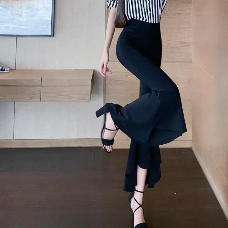 Woman Trousers Spring Autumn Flare Pants for Women New In Chic and Elegant Outfits G Harajuku Trends 2025 Korean Fashion 90s Xxl