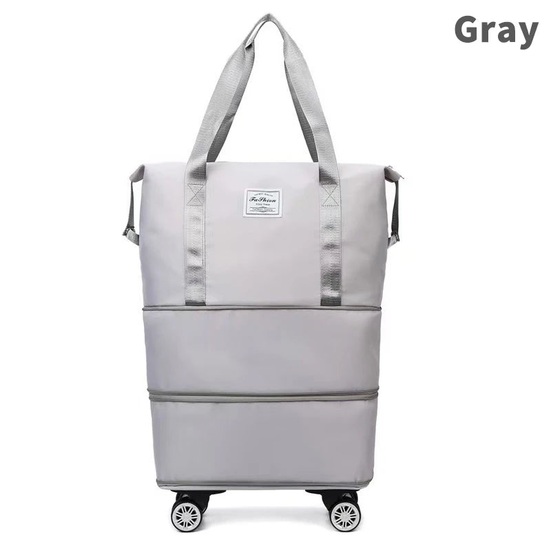 Expandable Rolling Travel Tote | Two-Level Expansion & Wheels | Braviixx