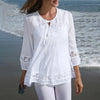 Elegant Women's Shirts White Blouse 2025 Spring New Cotton Linen Lace Long Sleeve Top Lady Blouses Camisas De Mujer Lady Blouses