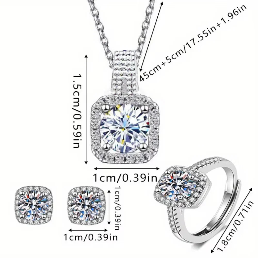 Geometric Necklace, Earrings & Ring Set | Braviixx