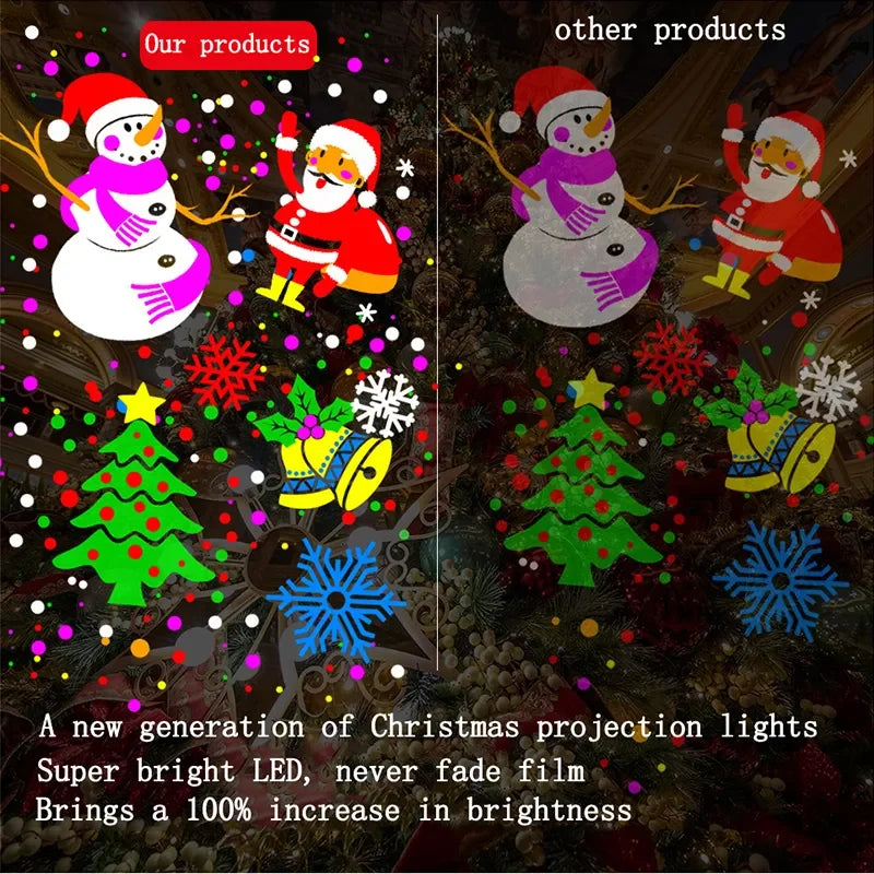 Christmas Projection Light | 16 Patterns & Rotating Display | Braviixx