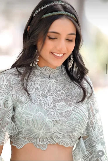 Lace Blouse & Draped Saree Set | Two-Piece Occasion Wear | Braviixx