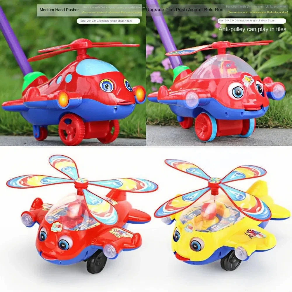 Push-Along Airplane Toy with Bell | Braviixx