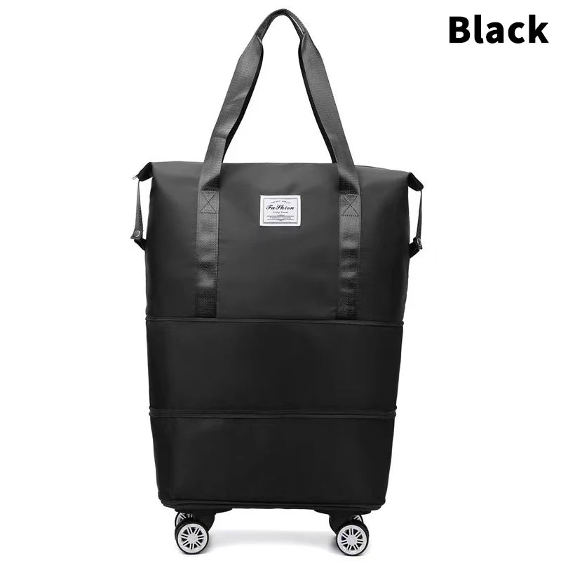 Expandable Rolling Travel Tote | Two-Level Expansion & Wheels | Braviixx