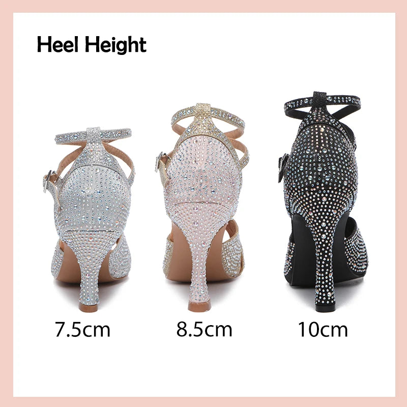 Women's Rhinestone Latin Dance Heels | Braviixx