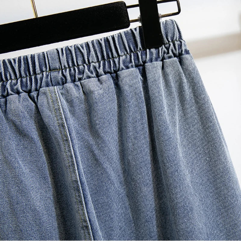 2026 Wide Leg Pants Women's Spring Autumn Retro Waed Denim Workwear Trousers High Waist Casual Versatile Plus Size Pants