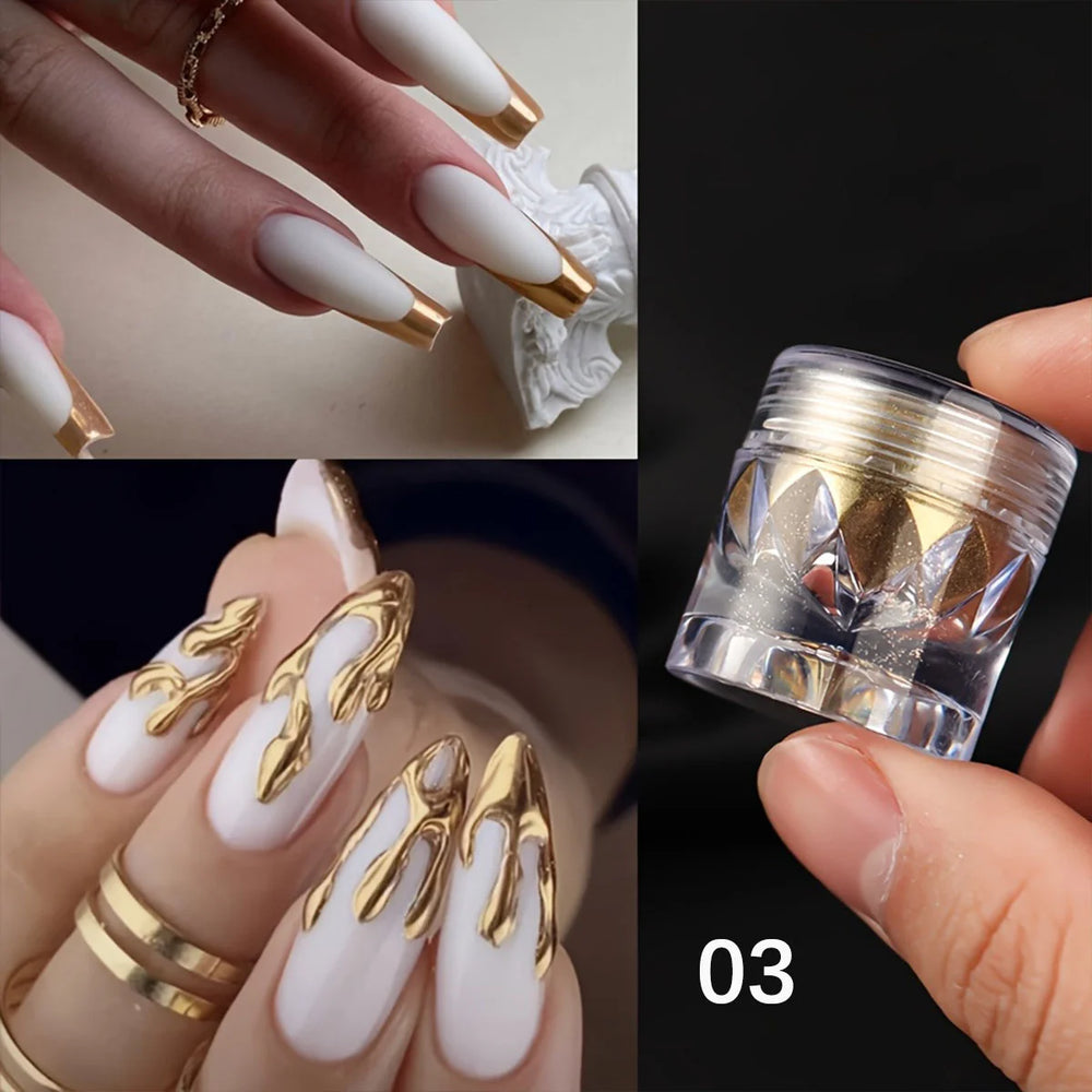 1g Mirror Chrome Nail Powder | Gold, Silver & 6-Piece Set | Braviixx